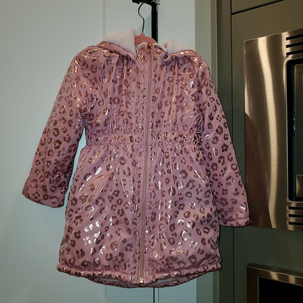 NEW Penelope Mack Kids Pink and White Fleece Coat